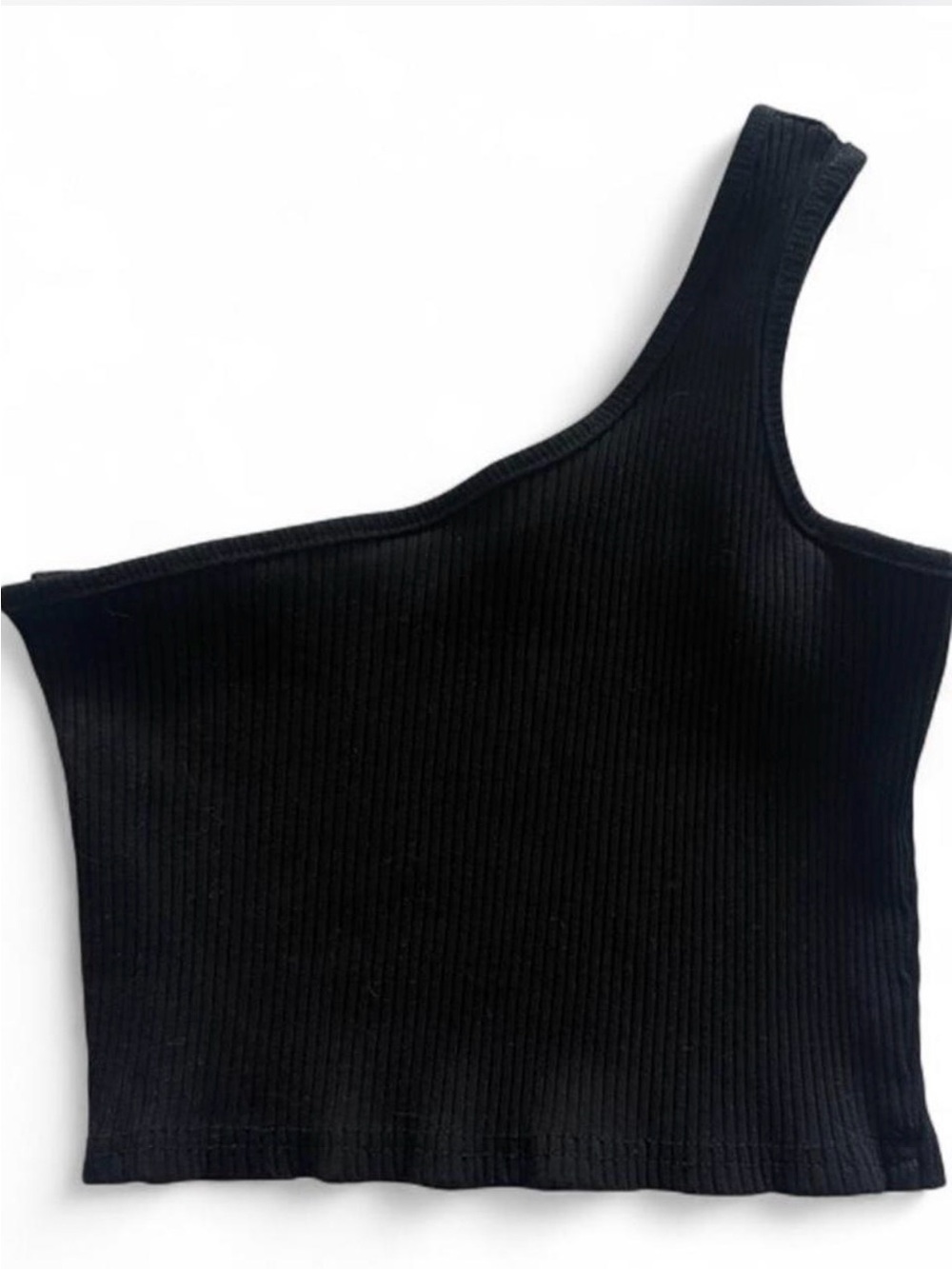 Amazon Women's One-Shoulder Ribbed Black top